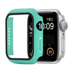 Ốp bảo vệ chống sốc PC + kính cường lực kèm hộp carton cho Apple Watch 44mm (Màu cam), dành cho Apple Watch Series 6 / 5 / 4 / Watch SE 40mm, dành cho Apple Watch Series 3 & 2 & 1 38mm