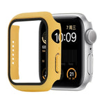 Ốp bảo vệ chống sốc PC + kính cường lực kèm hộp carton cho Apple Watch 44mm (Màu cam), dành cho Apple Watch Series 6 / 5 / 4 / Watch SE 40mm, dành cho Apple Watch Series 3 & 2 & 1 38mm