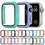 Ốp bảo vệ chống sốc PC + kính cường lực kèm hộp carton cho Apple Watch 44mm (Màu cam), dành cho Apple Watch Series 6 / 5 / 4 / Watch SE 40mm, dành cho Apple Watch Series 3 & 2 & 1 38mm
