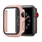 Ốp bảo vệ chống sốc PC + kính cường lực kèm hộp carton cho Apple Watch 44mm (Màu cam), dành cho Apple Watch Series 6 / 5 / 4 / Watch SE 40mm, dành cho Apple Watch Series 3 & 2 & 1 38mm