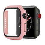 Ốp bảo vệ chống sốc PC + kính cường lực kèm hộp carton cho Apple Watch 44mm (Màu cam), dành cho Apple Watch Series 6 / 5 / 4 / Watch SE 40mm, dành cho Apple Watch Series 3 & 2 & 1 38mm