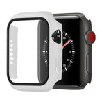 Ốp bảo vệ chống sốc PC + kính cường lực kèm hộp carton cho Apple Watch 44mm (Màu cam), dành cho Apple Watch Series 6 / 5 / 4 / Watch SE 40mm, dành cho Apple Watch Series 3 & 2 & 1 38mm