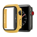 Ốp bảo vệ chống sốc PC + kính cường lực kèm hộp carton cho Apple Watch 44mm (Màu cam), dành cho Apple Watch Series 6 / 5 / 4 / Watch SE 40mm, dành cho Apple Watch Series 3 & 2 & 1 38mm