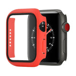 Ốp bảo vệ chống sốc PC + kính cường lực kèm hộp carton cho Apple Watch 44mm (Màu cam), dành cho Apple Watch Series 6 / 5 / 4 / Watch SE 40mm, dành cho Apple Watch Series 3 & 2 & 1 38mm
