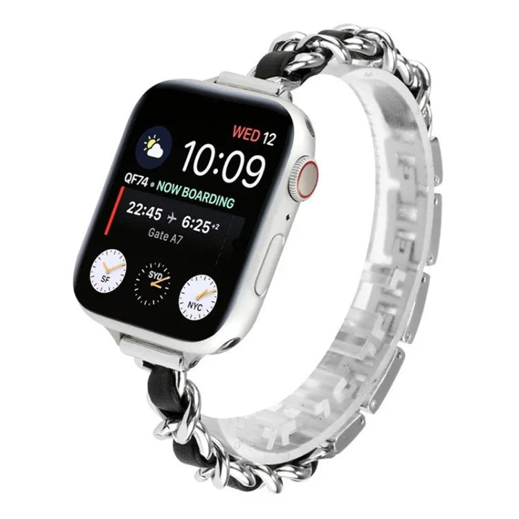 Dây đồng hồ thay thế kim loại một hàng cho Apple Watch Series, 7 41mm / 6 & SE & 5 & 4 40mm / 3 & 2 & 1 38mm, 7 45mm / 6 & SE & 5 & 4 44mm / 3 & 2 & 1 42mm