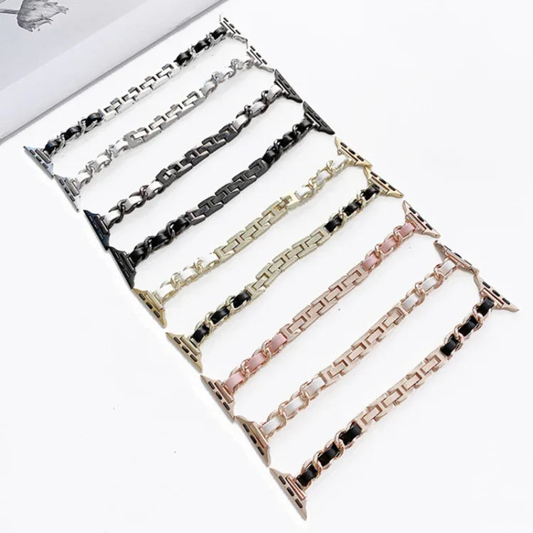 Dây đồng hồ thay thế kim loại một hàng cho Apple Watch Series, 7 41mm / 6 & SE & 5 & 4 40mm / 3 & 2 & 1 38mm, 7 45mm / 6 & SE & 5 & 4 44mm / 3 & 2 & 1 42mm