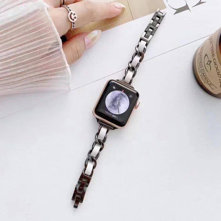 Dây đồng hồ thay thế kim loại một hàng cho Apple Watch Series, 7 41mm / 6 & SE & 5 & 4 40mm / 3 & 2 & 1 38mm, 7 45mm / 6 & SE & 5 & 4 44mm / 3 & 2 & 1 42mm