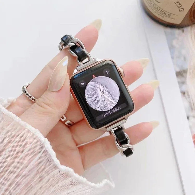 Dây đồng hồ thay thế kim loại một hàng cho Apple Watch Series, 7 41mm / 6 & SE & 5 & 4 40mm / 3 & 2 & 1 38mm, 7 45mm / 6 & SE & 5 & 4 44mm / 3 & 2 & 1 42mm