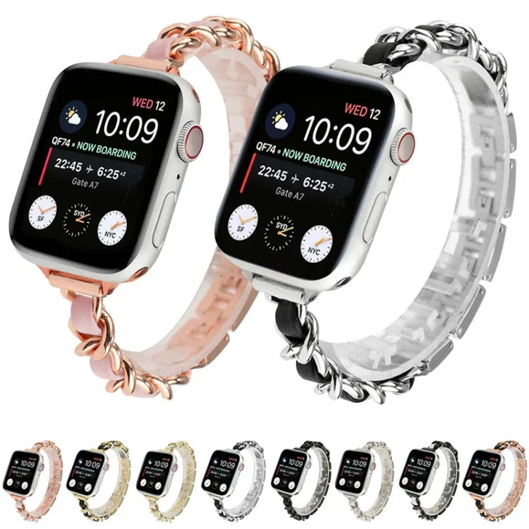 Dây đồng hồ thay thế kim loại một hàng cho Apple Watch Series, 7 41mm / 6 & SE & 5 & 4 40mm / 3 & 2 & 1 38mm, 7 45mm / 6 & SE & 5 & 4 44mm / 3 & 2 & 1 42mm