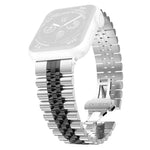 Dây đồng hồ thay thế thép không gỉ năm hạt cho nữ, rộng 20mm cho Apple Watch Series, 7 45mm / 6 & SE & 5 & 4 44mm / 3 & 2 & 1 42mm, 7 41mm / 6 & SE & 5 & 4 40mm / 3 & 2 & 1 38mm