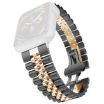 Dây đồng hồ thay thế thép không gỉ năm hạt cho nữ, rộng 20mm cho Apple Watch Series, 7 45mm / 6 & SE & 5 & 4 44mm / 3 & 2 & 1 42mm, 7 41mm / 6 & SE & 5 & 4 40mm / 3 & 2 & 1 38mm