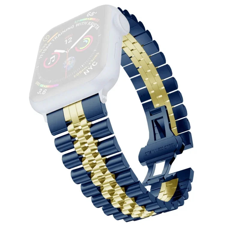 Dây đồng hồ thay thế thép không gỉ năm hạt cho nữ, rộng 20mm cho Apple Watch Series, 7 45mm / 6 & SE & 5 & 4 44mm / 3 & 2 & 1 42mm, 7 41mm / 6 & SE & 5 & 4 40mm / 3 & 2 & 1 38mm