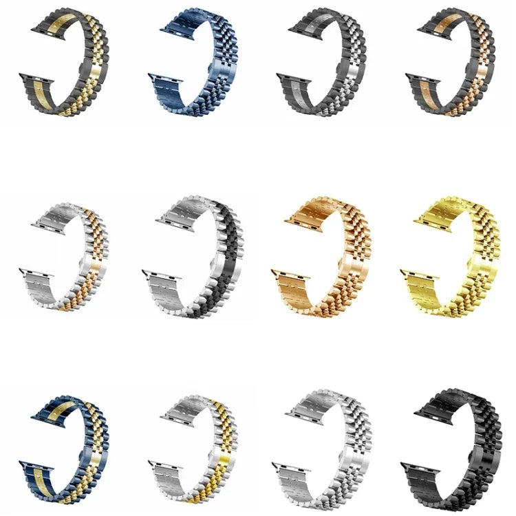 Dây đồng hồ thay thế thép không gỉ năm hạt cho nữ, rộng 20mm cho Apple Watch Series, 7 45mm / 6 & SE & 5 & 4 44mm / 3 & 2 & 1 42mm, 7 41mm / 6 & SE & 5 & 4 40mm / 3 & 2 & 1 38mm