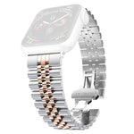 Dây đồng hồ thay thế thép không gỉ năm hạt cho nữ, rộng 20mm cho Apple Watch Series, 7 45mm / 6 & SE & 5 & 4 44mm / 3 & 2 & 1 42mm, 7 41mm / 6 & SE & 5 & 4 40mm / 3 & 2 & 1 38mm