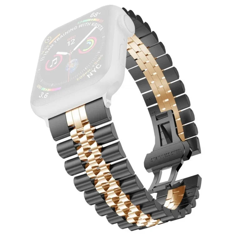 Dây đồng hồ thay thế thép không gỉ năm hạt cho nữ, rộng 20mm cho Apple Watch Series, 7 45mm / 6 & SE & 5 & 4 44mm / 3 & 2 & 1 42mm, 7 41mm / 6 & SE & 5 & 4 40mm / 3 & 2 & 1 38mm