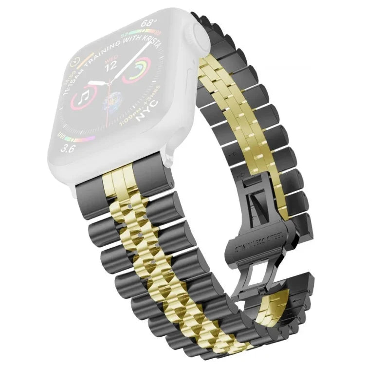 Dây đồng hồ thay thế thép không gỉ năm hạt cho nữ, rộng 20mm cho Apple Watch Series, 7 45mm / 6 & SE & 5 & 4 44mm / 3 & 2 & 1 42mm, 7 41mm / 6 & SE & 5 & 4 40mm / 3 & 2 & 1 38mm
