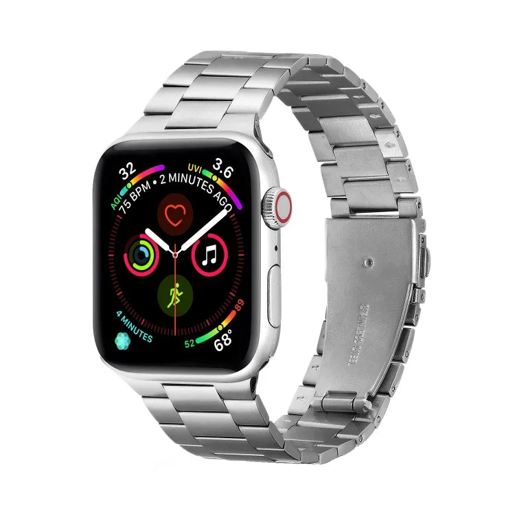 Dây đồng hồ thay thế kim loại ba hạt siêu mỏng cho Apple Watch Series, 7 41mm / 6 & SE & 5 & 4 40mm / 3 & 2 & 1 38mm, 7 45mm / 6 & SE & 5 & 4 44mm / 3 & 2 & 1 42mm