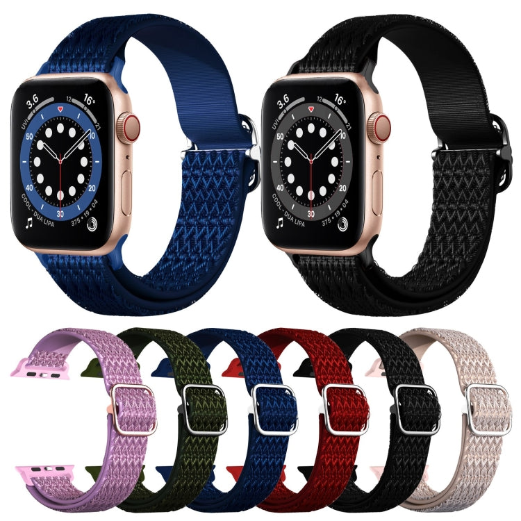 Dây đồng hồ thay thế co giãn họa tiết hình thoi có thể điều chỉnh cho Apple Watch Series, 7 41mm / 6 & SE & 5 & 4 40mm / 3 & 2 & 1 38mm, 7 45mm / 6 & SE & 5 & 4 44mm / 3 & 2 & 1 42mm