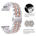 Dây đồng hồ thép thay thế kiểu bảy hạt, phiên bản nữ 20mm, phiên bản nam 22mm