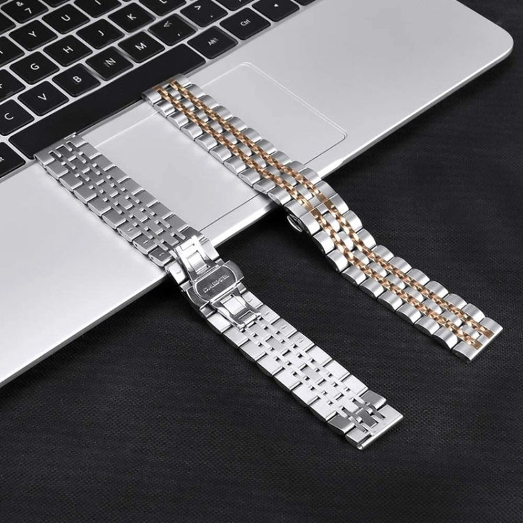 Dây đồng hồ thép thay thế kiểu bảy hạt, phiên bản nữ 20mm, phiên bản nam 22mm