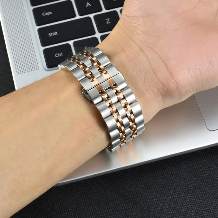 Dây đồng hồ thép thay thế kiểu bảy hạt, phiên bản nữ 20mm, phiên bản nam 22mm