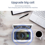 SY-118 15W Bộ sạc không dây gương bề mặt gập được Lịch để bàn vĩnh cửu với đồng hồ báo thức & chức năng điều chỉnh độ sáng ba cấp, SY-118 Đen, SY-118 Trắng