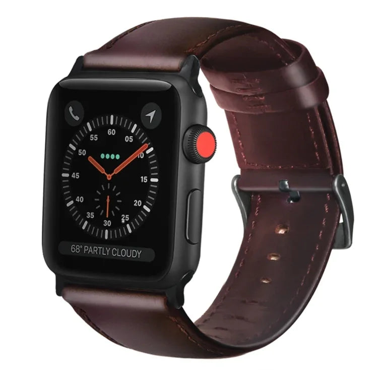 Dây đồng hồ da thật phủ sáp dầu, Dành cho Apple Watch Series 8&7 41mm / SE 2&6&SE&5&4 40mm / 3&2&1 38mm, Dành cho Apple Watch Series 7 41mm / 6 & SE & 5 & 4 40mm / 3 & 2 & 1 38mm