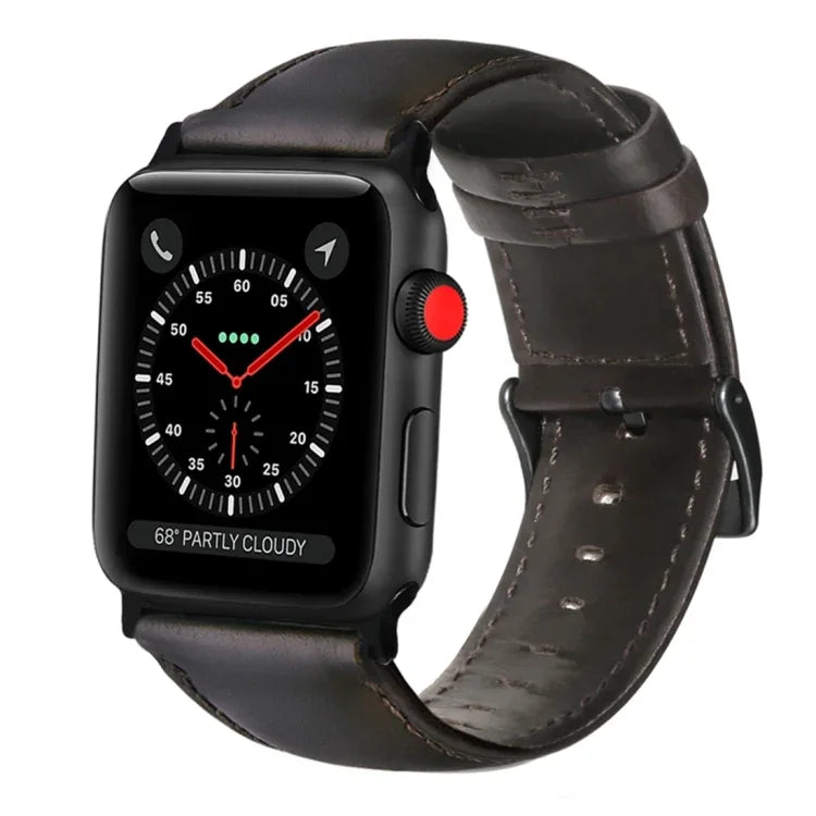 Dây đồng hồ da thật phủ sáp dầu, Dành cho Apple Watch Series 8&7 41mm / SE 2&6&SE&5&4 40mm / 3&2&1 38mm, Dành cho Apple Watch Series 7 41mm / 6 & SE & 5 & 4 40mm / 3 & 2 & 1 38mm