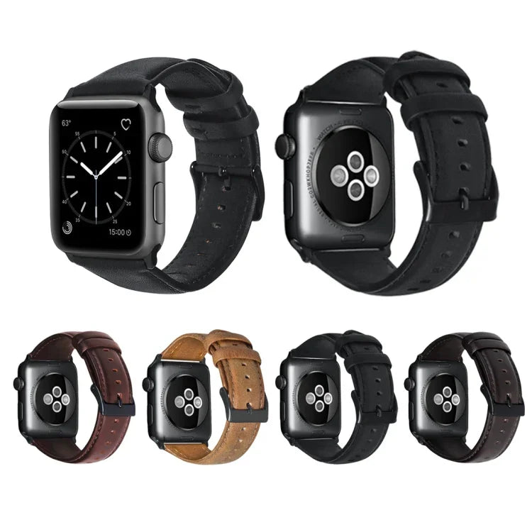 Dây đồng hồ da thật phủ sáp dầu, Dành cho Apple Watch Series 8&7 41mm / SE 2&6&SE&5&4 40mm / 3&2&1 38mm, Dành cho Apple Watch Series 7 41mm / 6 & SE & 5 & 4 40mm / 3 & 2 & 1 38mm