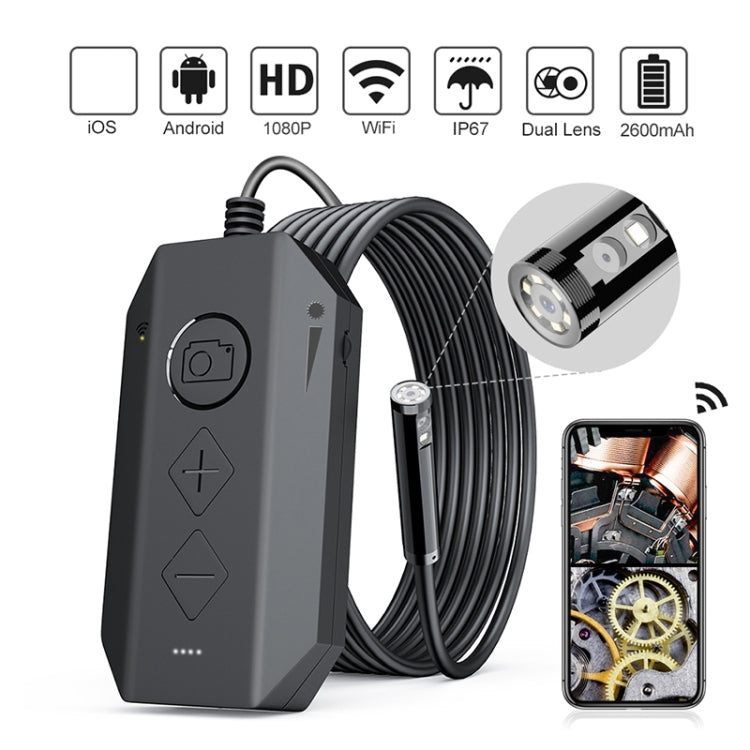 Camera nội soi kỹ thuật số công nghiệp Y17 5MP 12mm ống kính kép HD tự động lấy nét WiFi, cáp cứng 1m, 3.5m, 5m, 10m
