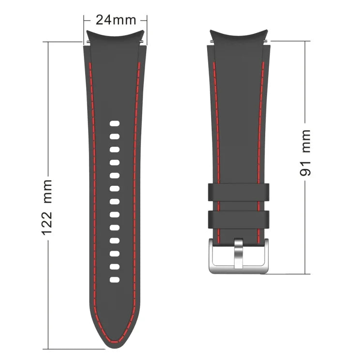 Dây đeo thay thế may viền silicone, dành cho Samsung Galaxy Watch4 / Watch4 Classic