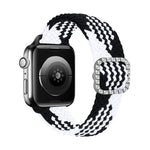 Dây đồng hồ thay thế dây thắt nylon co giãn khóa kim cương có thể điều chỉnh cho Apple Watch Series, 7 & 6 & SE & 5 & 4 40mm/3 & 2 & 1 38mm, 7 & 6 & SE & 5 & 4 44mm/3 & 2 & 1 42mm
