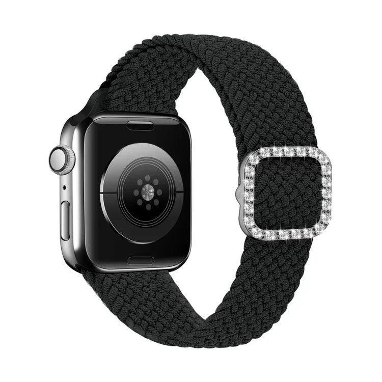 Dây đồng hồ thay thế dây thắt nylon co giãn khóa kim cương có thể điều chỉnh cho Apple Watch Series, 7 & 6 & SE & 5 & 4 40mm/3 & 2 & 1 38mm, 7 & 6 & SE & 5 & 4 44mm/3 & 2 & 1 42mm