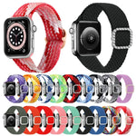 Dây đồng hồ thay thế dây thắt nylon co giãn khóa kim cương có thể điều chỉnh cho Apple Watch Series, 7 & 6 & SE & 5 & 4 40mm/3 & 2 & 1 38mm, 7 & 6 & SE & 5 & 4 44mm/3 & 2 & 1 42mm