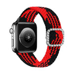 Dây đồng hồ thay thế dây thắt nylon co giãn khóa kim cương có thể điều chỉnh cho Apple Watch Series, 7 & 6 & SE & 5 & 4 40mm/3 & 2 & 1 38mm, 7 & 6 & SE & 5 & 4 44mm/3 & 2 & 1 42mm