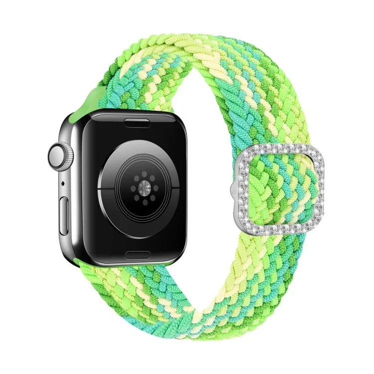 Dây đồng hồ thay thế dây thắt nylon co giãn khóa kim cương có thể điều chỉnh cho Apple Watch Series, 7 & 6 & SE & 5 & 4 40mm/3 & 2 & 1 38mm, 7 & 6 & SE & 5 & 4 44mm/3 & 2 & 1 42mm