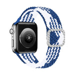 Dây đồng hồ thay thế dây thắt nylon co giãn khóa kim cương có thể điều chỉnh cho Apple Watch Series, 7 & 6 & SE & 5 & 4 40mm/3 & 2 & 1 38mm, 7 & 6 & SE & 5 & 4 44mm/3 & 2 & 1 42mm