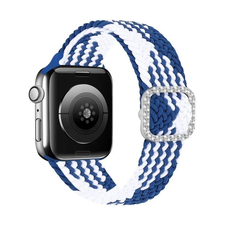 Dây đồng hồ thay thế dây thắt nylon co giãn khóa kim cương có thể điều chỉnh cho Apple Watch Series, 7 & 6 & SE & 5 & 4 40mm/3 & 2 & 1 38mm, 7 & 6 & SE & 5 & 4 44mm/3 & 2 & 1 42mm