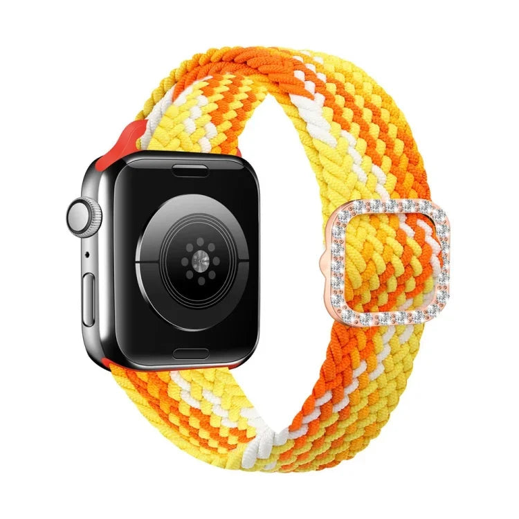 Dây đồng hồ thay thế dây thắt nylon co giãn khóa kim cương có thể điều chỉnh cho Apple Watch Series, 7 & 6 & SE & 5 & 4 40mm/3 & 2 & 1 38mm, 7 & 6 & SE & 5 & 4 44mm/3 & 2 & 1 42mm