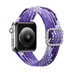 Dây đồng hồ thay thế dây thắt nylon co giãn khóa kim cương có thể điều chỉnh cho Apple Watch Series, 7 & 6 & SE & 5 & 4 40mm/3 & 2 & 1 38mm, 7 & 6 & SE & 5 & 4 44mm/3 & 2 & 1 42mm