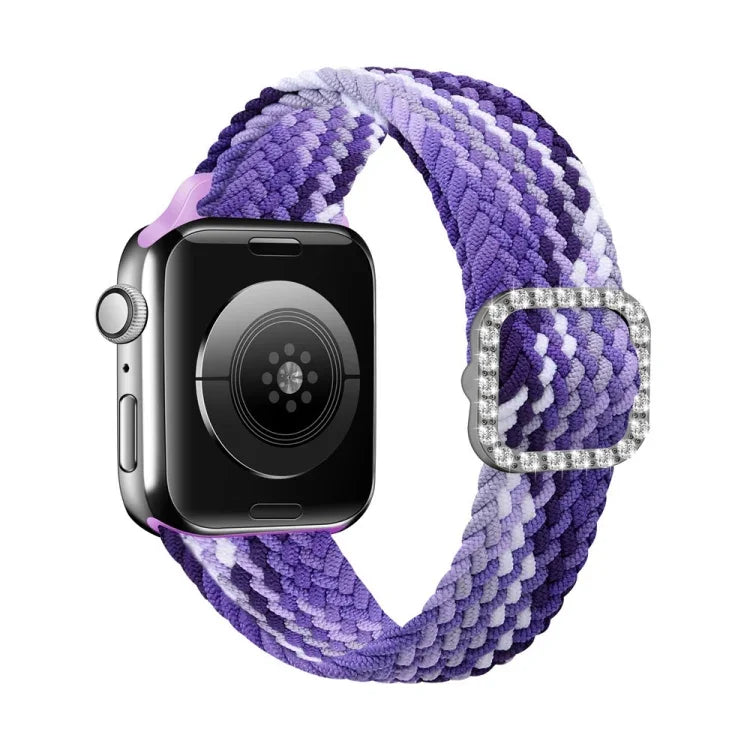 Dây đồng hồ thay thế dây thắt nylon co giãn khóa kim cương có thể điều chỉnh cho Apple Watch Series, 7 & 6 & SE & 5 & 4 40mm/3 & 2 & 1 38mm, 7 & 6 & SE & 5 & 4 44mm/3 & 2 & 1 42mm