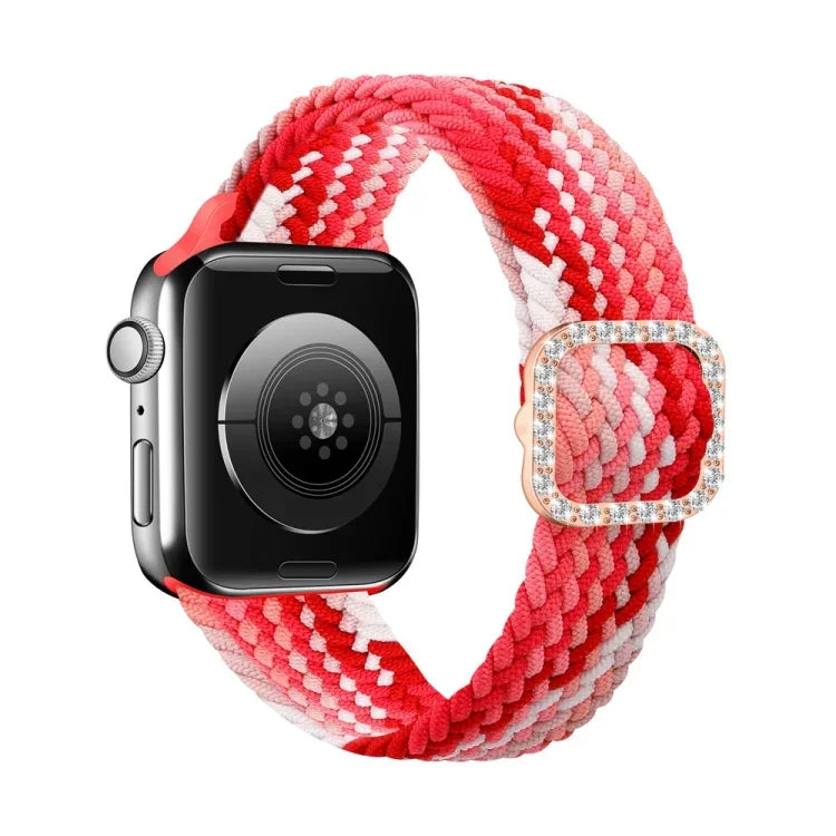 Dây đồng hồ thay thế dây thắt nylon co giãn khóa kim cương có thể điều chỉnh cho Apple Watch Series, 7 & 6 & SE & 5 & 4 40mm/3 & 2 & 1 38mm, 7 & 6 & SE & 5 & 4 44mm/3 & 2 & 1 42mm