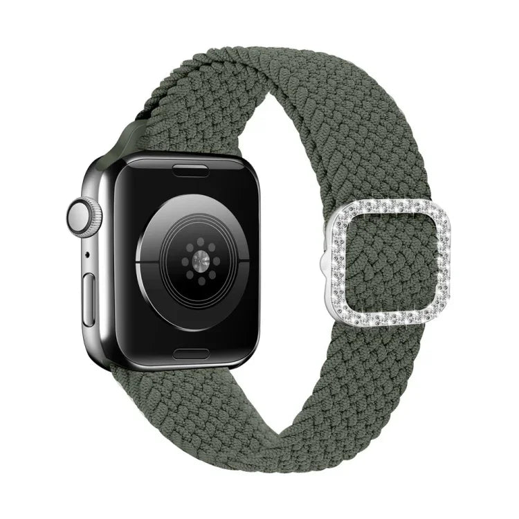 Dây đồng hồ thay thế dây thắt nylon co giãn khóa kim cương có thể điều chỉnh cho Apple Watch Series, 7 & 6 & SE & 5 & 4 40mm/3 & 2 & 1 38mm, 7 & 6 & SE & 5 & 4 44mm/3 & 2 & 1 42mm