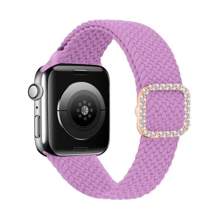 Dây đồng hồ thay thế dây thắt nylon co giãn khóa kim cương có thể điều chỉnh cho Apple Watch Series, 7 & 6 & SE & 5 & 4 40mm/3 & 2 & 1 38mm, 7 & 6 & SE & 5 & 4 44mm/3 & 2 & 1 42mm
