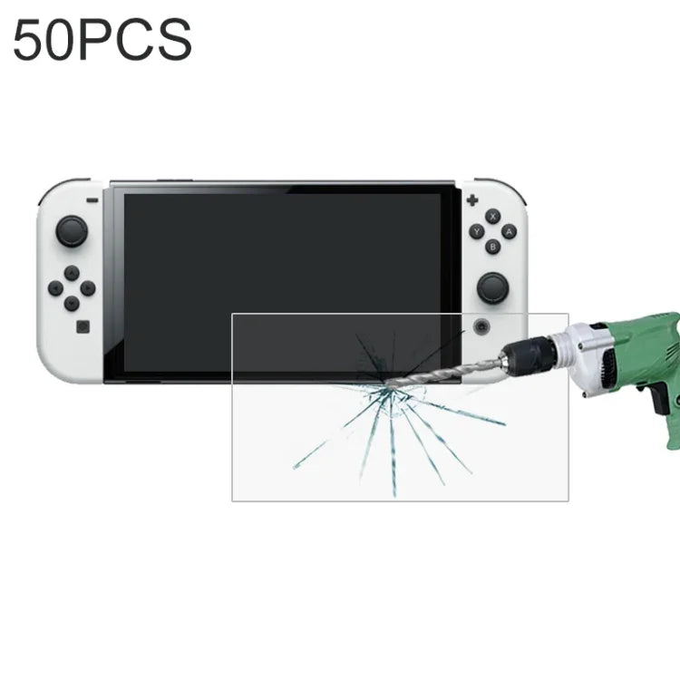 50 miếng dán kính cường lực 0.26mm 9H 2.5D cho Nintendo Switch OLED (50 cái)