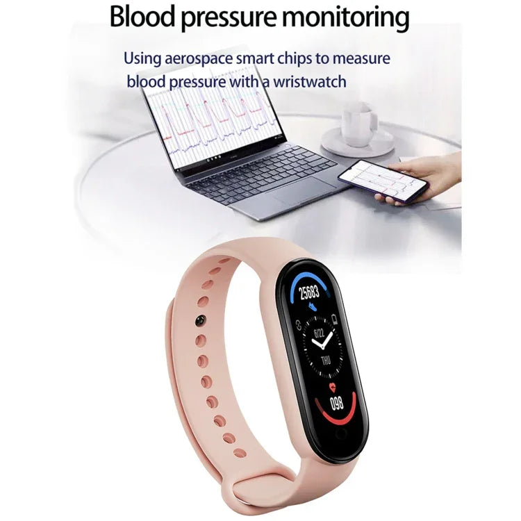 Vòng đeo tay thông minh thể thao 1M7, Hỗ trợ theo dõi nhịp tim & huyết áp & giấc ngủ & nhắc nhở ngồi lâu, Sạc tuyến tính, Sạc từ tính