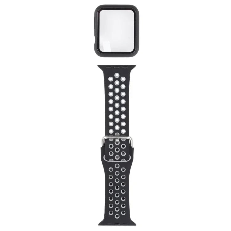 Bộ dây đồng hồ thay thế silicone + ốp bảo vệ kèm miếng dán màn hình cho Apple Watch Series, 3 & 2 & 1 42mm, cho Apple Watch Series 6 / 5 / 4 / Watch SE 44mm