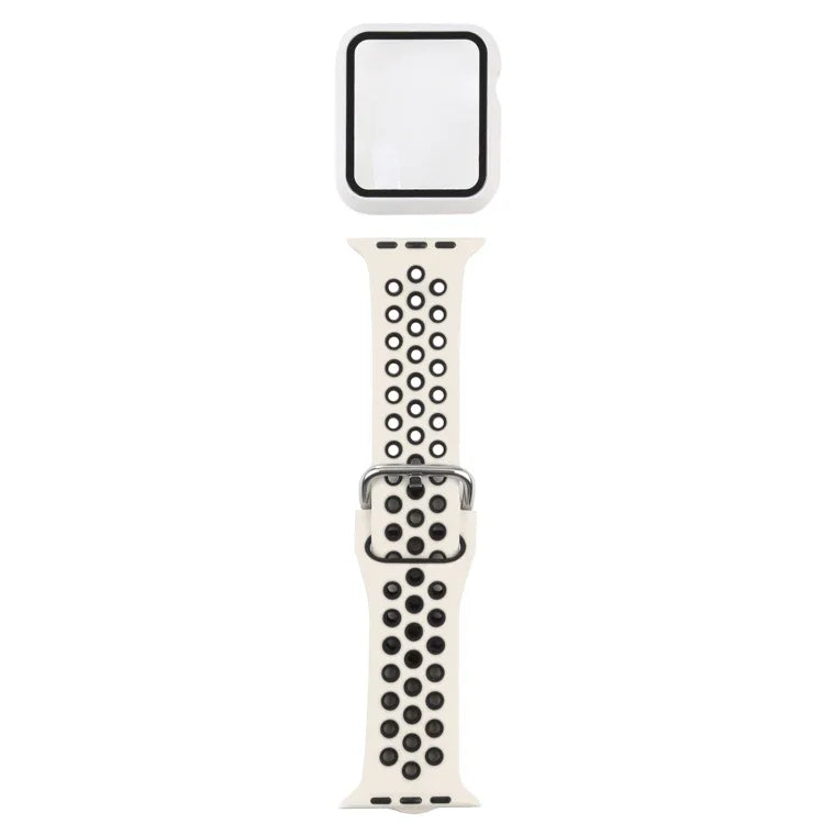 Bộ dây đồng hồ thay thế silicone + ốp bảo vệ kèm miếng dán màn hình cho Apple Watch Series, 3 & 2 & 1 42mm, cho Apple Watch Series 6 / 5 / 4 / Watch SE 44mm