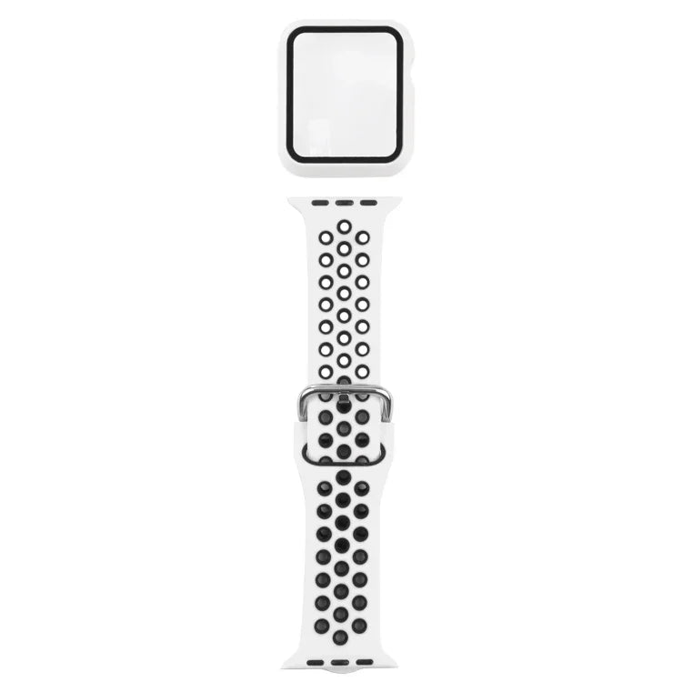 Bộ dây đồng hồ thay thế silicone + ốp bảo vệ kèm miếng dán màn hình cho Apple Watch Series, 3 & 2 & 1 42mm, cho Apple Watch Series 6 / 5 / 4 / Watch SE 44mm