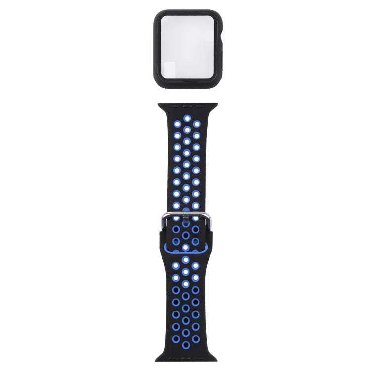 Bộ dây đồng hồ thay thế silicone + ốp bảo vệ kèm miếng dán màn hình cho Apple Watch Series, 3 & 2 & 1 42mm, cho Apple Watch Series 6 / 5 / 4 / Watch SE 44mm